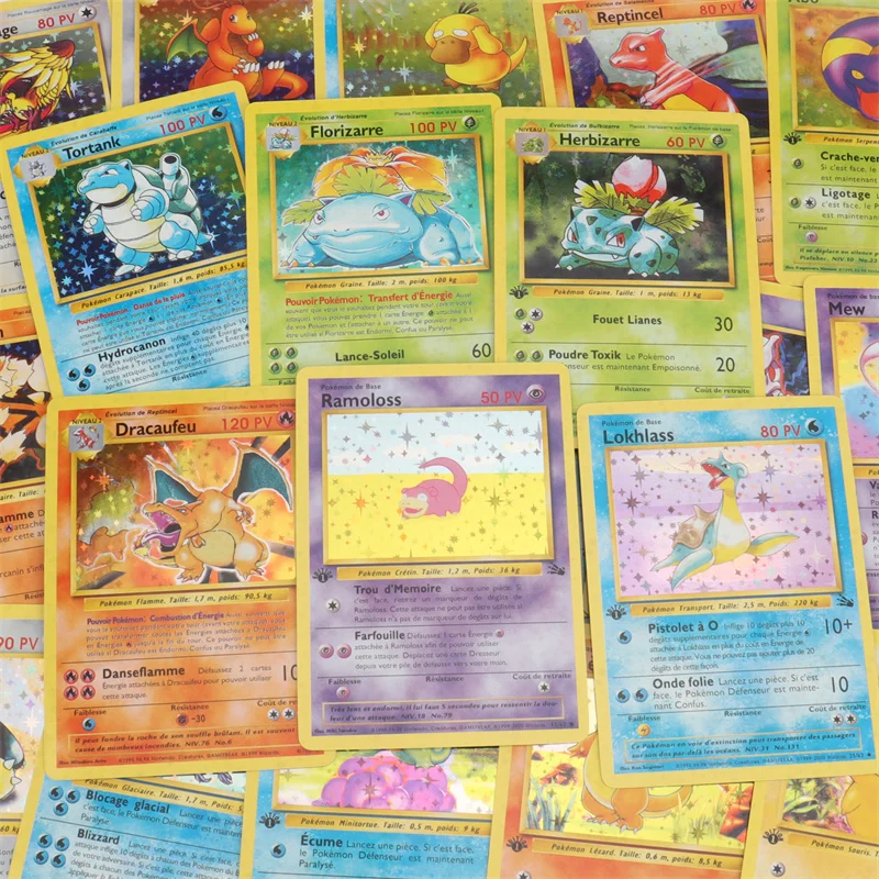 French Version 1996 Year 1st edition Pokmon card rare Lapras Charizard  Pikachu Mewtwo Collecting card toys 151Pcs boxed - AliExpress 26