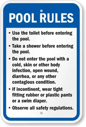 Arizona Pool Rules Aluminum Weatherproof 8