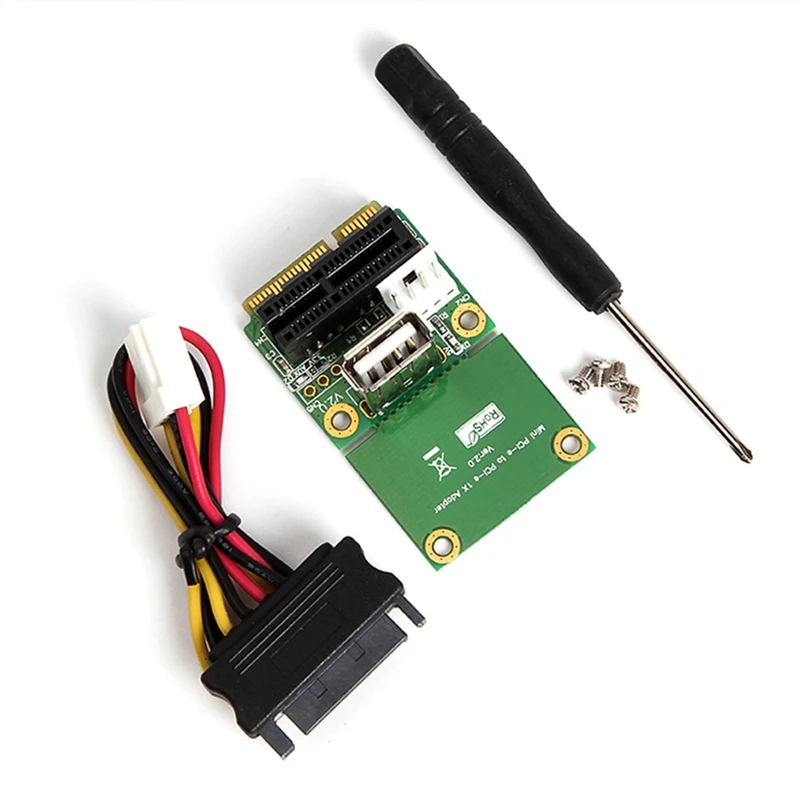 Mini PCI E To Pci Express 1X Riser Card With USB Interface Adapter 4Pin Power Supply Supports Full Height Half Height