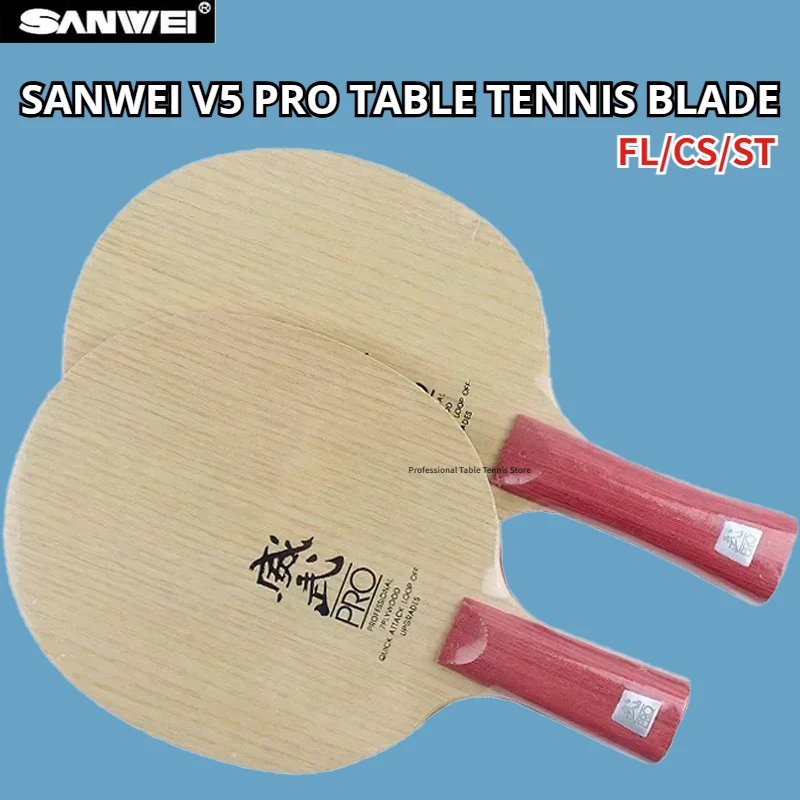 

SANWEI V5 Pro Table OFF+ Tennis Blade 7-ply Pure Wood Ping Pong Blade Professional Rackets Offensive Attack with Loop Drive
