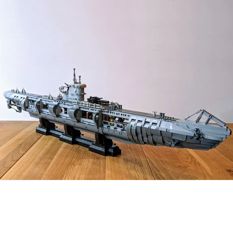 MOC Type Submarine Military Series Submarine Bricks Model DIY Assembling Building Blocks Boy Adult Toys Gifts