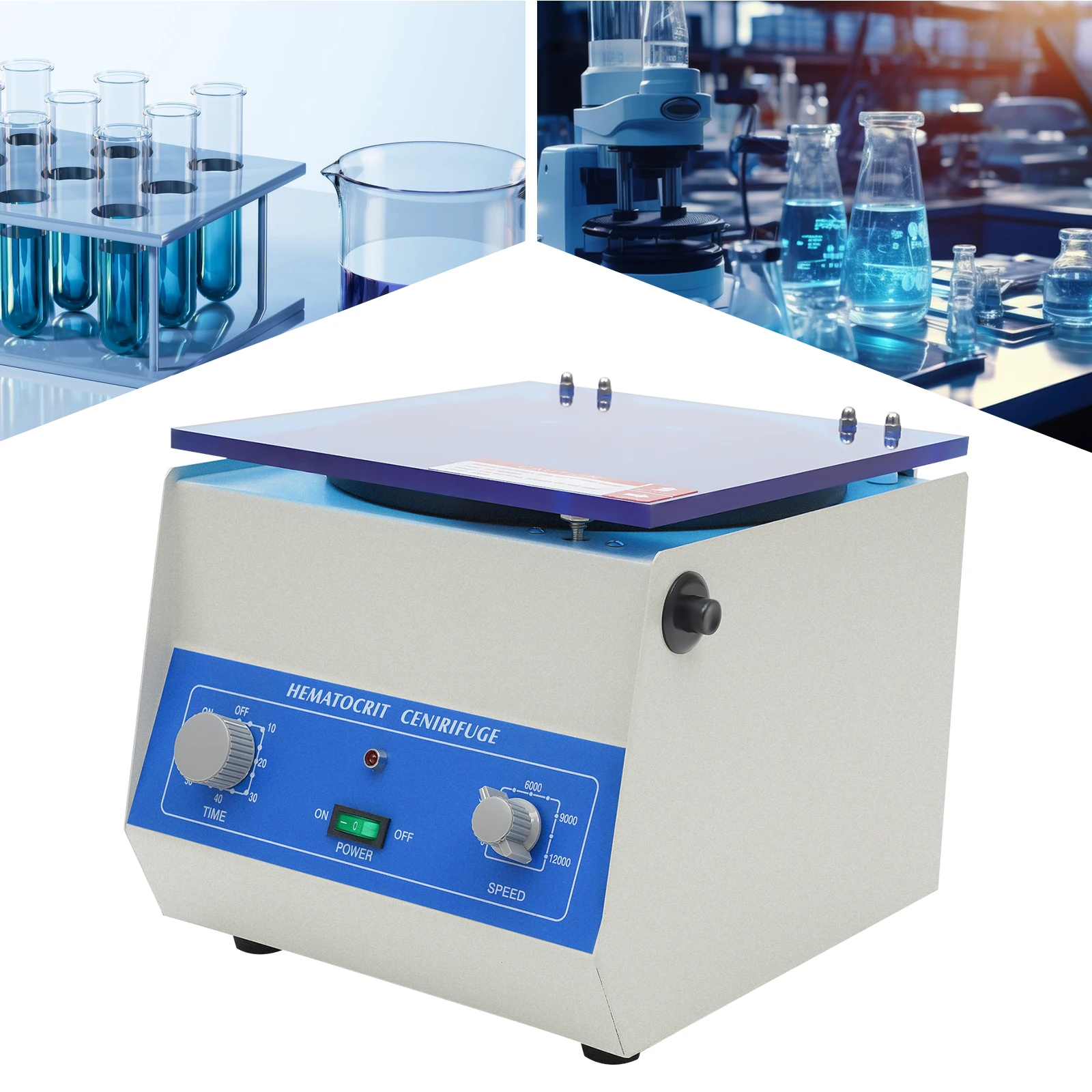 

Digital Bench-top Centrifuge Machine 1500~12000RPM 24 Tube Capillary Capacity Adjustable Speed and Time for Lab Work
