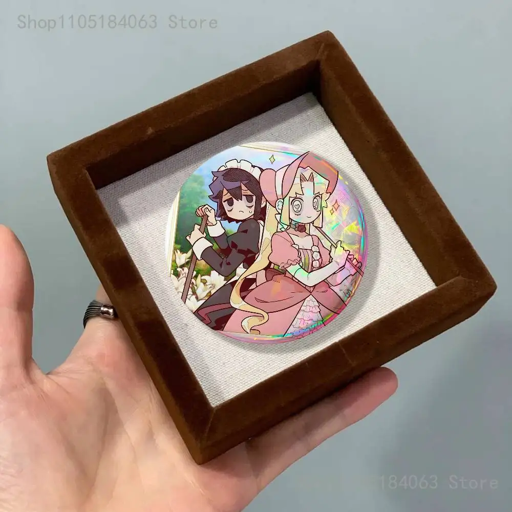 M-Manhwa I Love A-Amy Reflective Pin Tinplate Round Brooch Cartoon Cosplay Badges for Bag Hat Toys Gifts