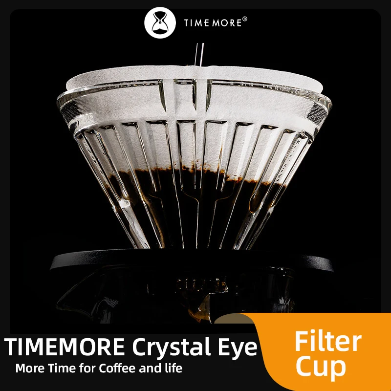 TIMEMORE Coffee Filters Cup High-speed Reusable Borosilicate Glass Drips By Hand Send 10Pcs Of Filter Paper