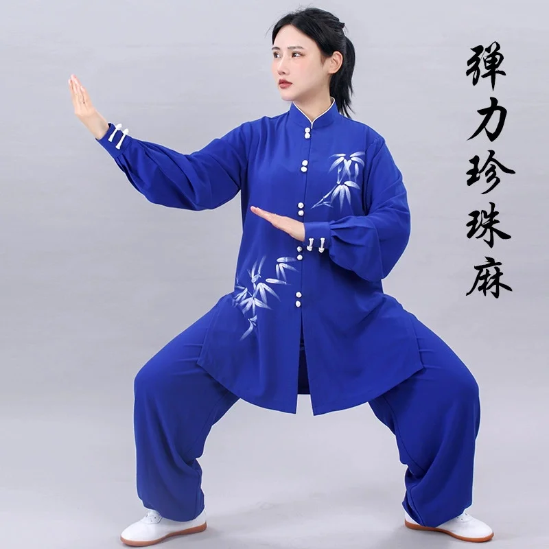 Chinese Tai Chi Uniform Cotton Wushu Kung Fu Clothing Kids Adults Martial Arts Wing Chun Suit Taichi Performance Tang Suit Taiji view 2