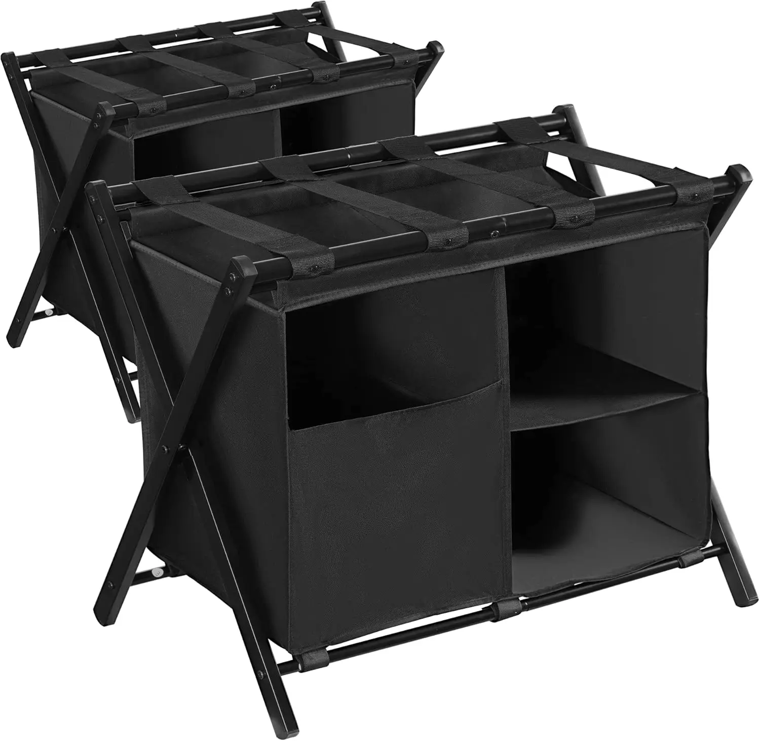 

Складная стальная полка для багажа с сумкой для белья, упаковка из 2 шт., полка для хранения для спальни и гостиницы