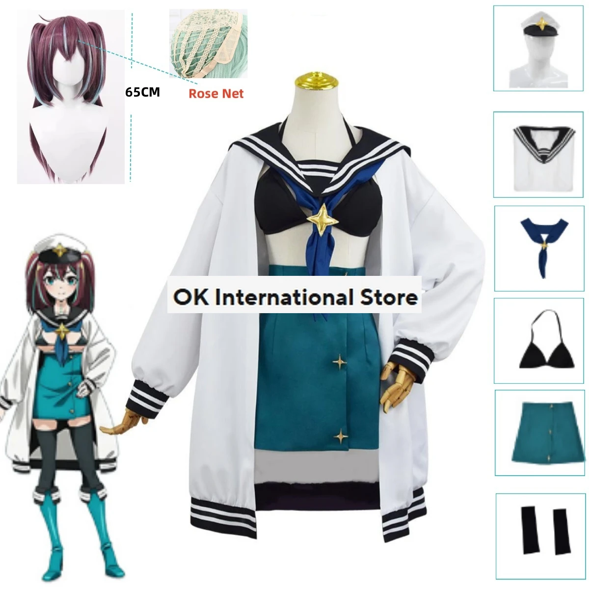 Loco Musica Cos Anime Mahou Shoujo Ni Akogarete Gushing Over Magical Girls Akoya Matama Cosplay Costume Wig Uniform Con Cosplay