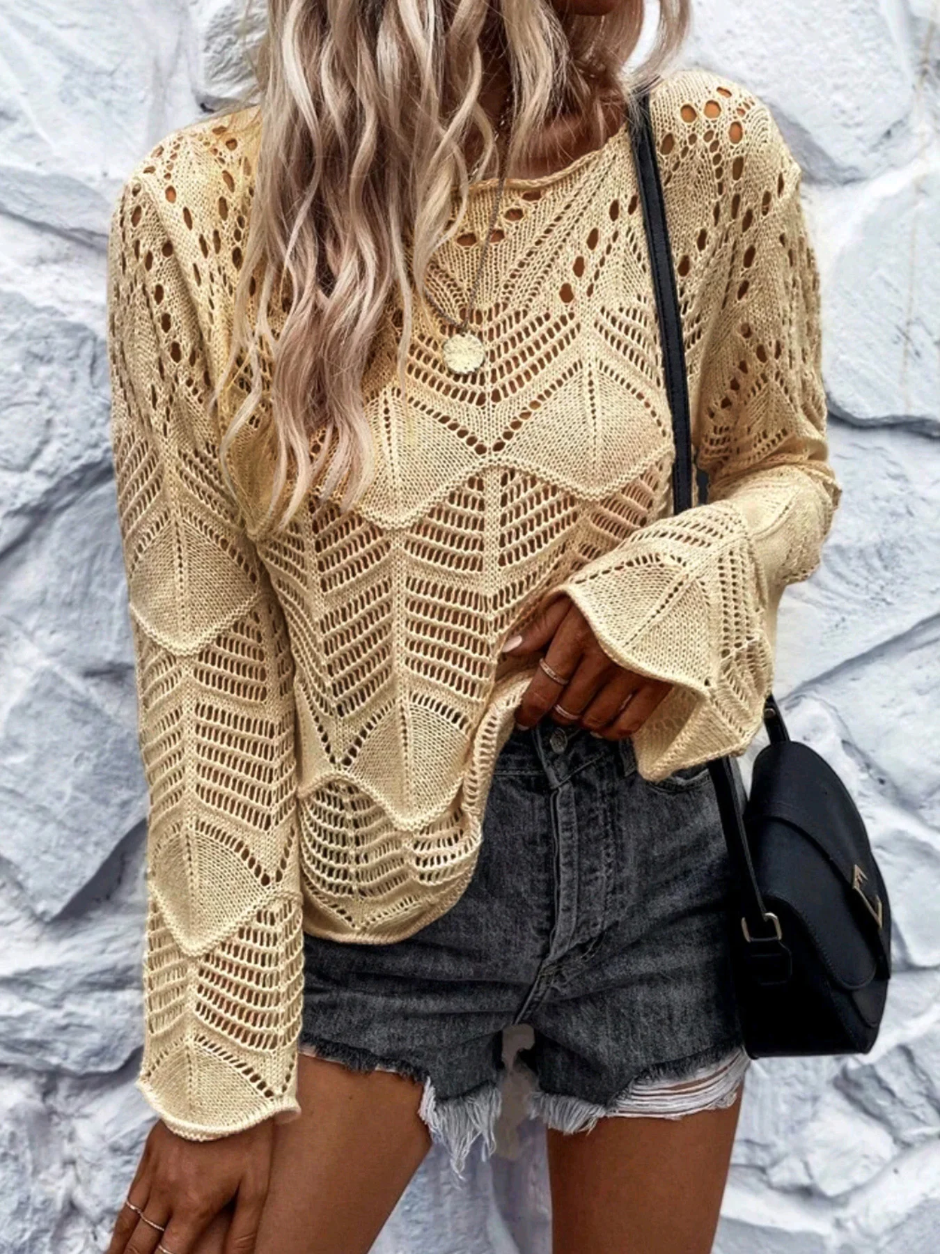 Sweater long-sleeved long-necked long-sleeved pullover beach style spring, summer and autumn