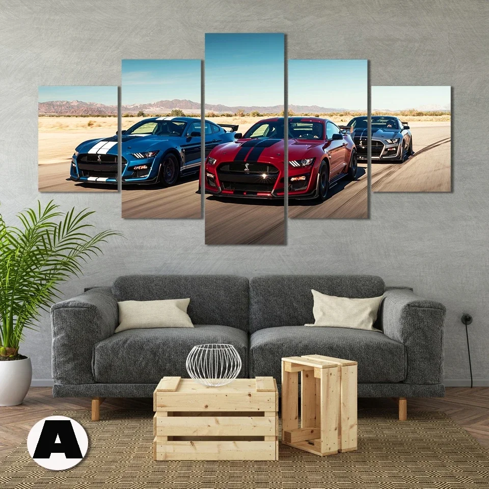 Ford Mustang Racing Car American Muscle Car Poster HD Canvas Print Painting Room Decoration Wall Art for Living Room Home Decor