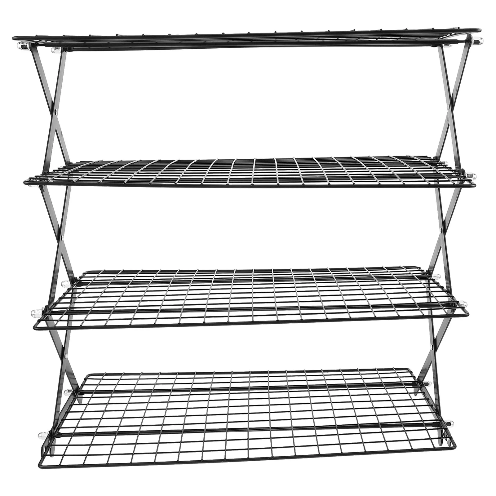 

3Set Baking Cooling Rack 4 Tier Foldable Wire Rack for Bread Cake Cookies Pizza Heavy Duty Cooling Racks for Baking and Roasting