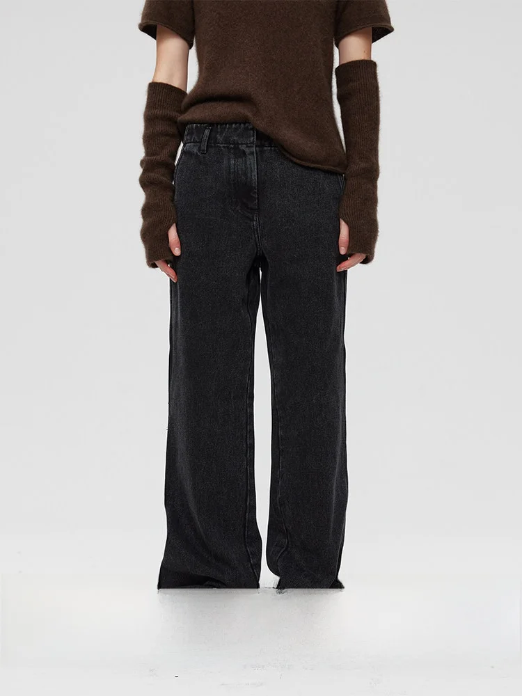 

Wearwell Comfortable Casual Loose Vintage Waed Denim Pants Women's Loose Fit Cotton Stretch Jeans All Seasons Deep Color