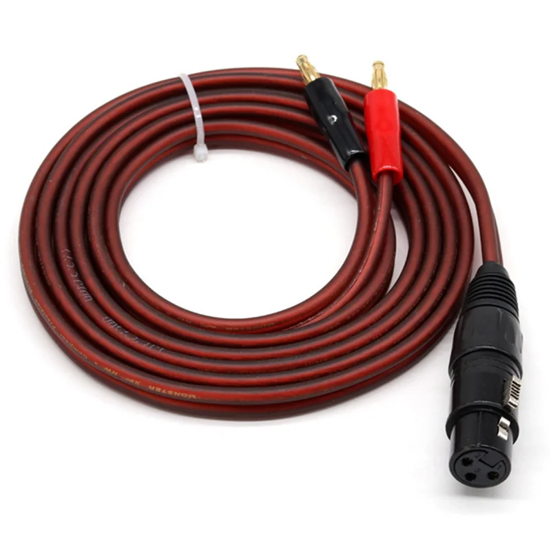 

2X XLR-кабель динамика типа «банан», 3-контактный разъем XLR «папа» на двойные разъемы типа «банан», аудиокабель, позолоченный разъем 4 мм для XLR3 Pro Hifi