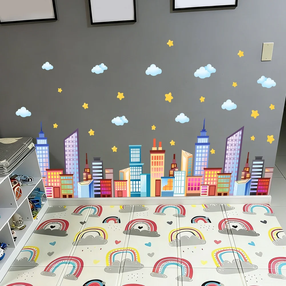 Easy Apply Wall Decals Cloud Star Wall Sticker Cartoon Wall Decal Colorful Home Decoration Ideas Home Decoration