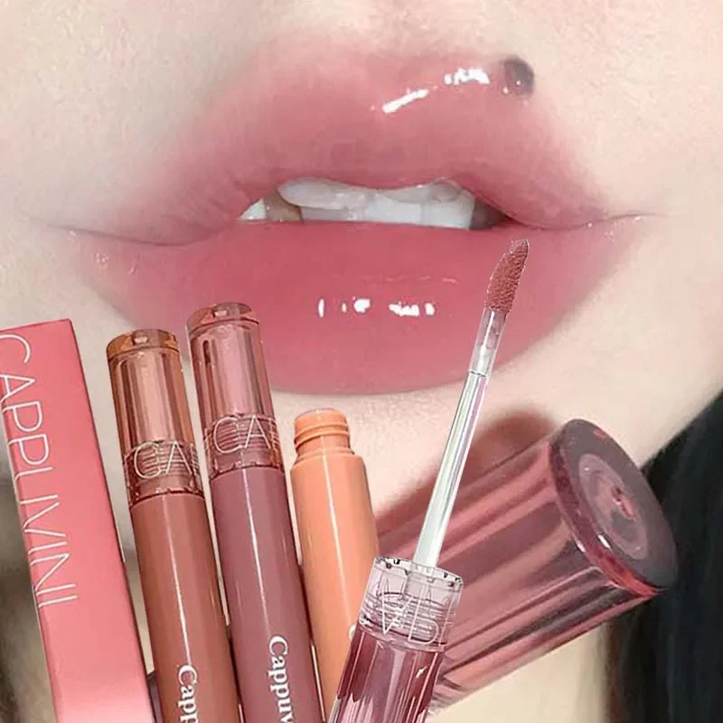 Clear Fruit Juice Lip Gloss Crystal Jelly Moisturizing Lip Oil Long Lasting No Sticky Sexy Lipstick Makeup Lip Care Cosmetics