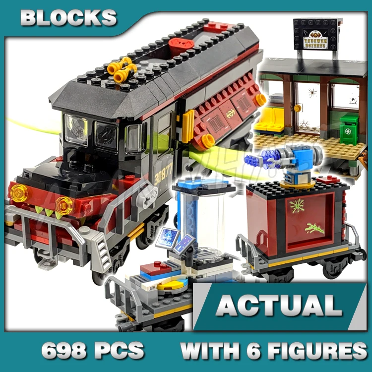 

698 шт., скрытый боковой призрак, экспресс-поезд, станция с привидениями, Possessed Flying Vehicle 11463, строительные блоки, игрушки, совместимые с моделью