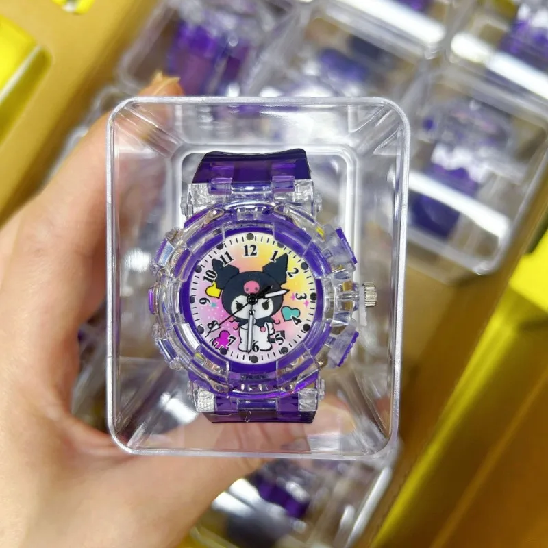 Children\'s electronics, watch cartoon Sanrio Kulomie luminous pupil digital pointer watch gift box kids watch  girls watch