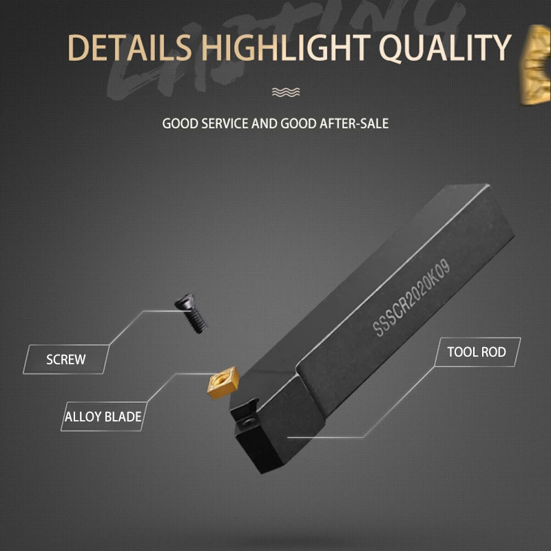 KaKarot External Turning Tool Holder SSSCR SSSCR1212H09 SSSCR1616H09 SSSCR2020K09 Carbide Inserts  SCMT09 Lathe Cutting Tools