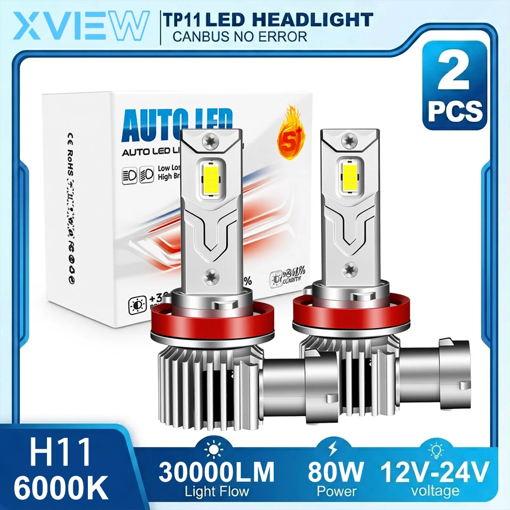 

Xview 80W 30000LM Mini LED Headlight H4 H7 H11 9005 1:1 Size Fanless 6000K CSP Canbus Error Free Plug Play