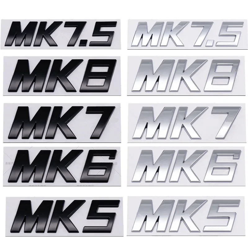 

Sports Color Changing Car Trunk Labeling 3D Text Stickers Suitable for Volkswagen Golf, MK5, MK6, MK7, MK8