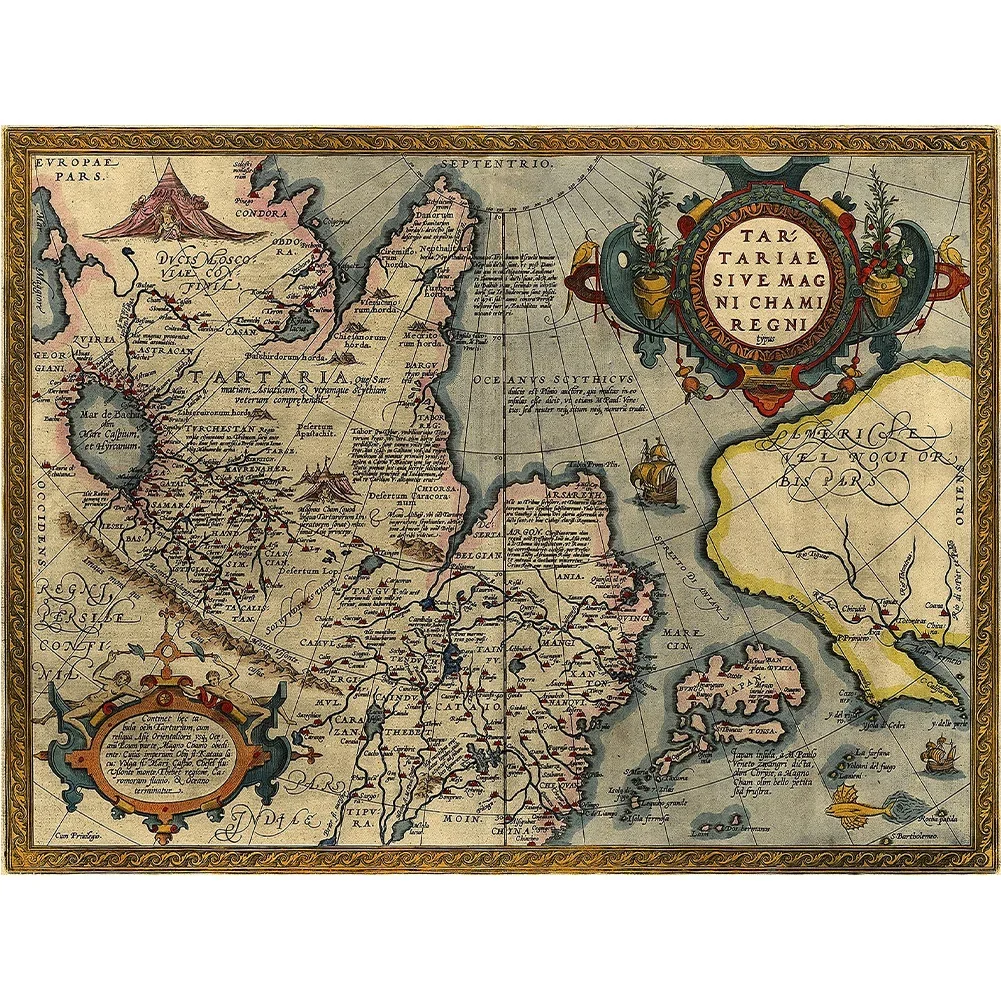 แผนที่ตกแต่งละตินขนาดใหญ่คลาสสิก Vintage Unframed โปสเตอร์ภาพวาดผ้าใบ Wall Art และพิมพ์ห้องนั่งเล่นตกแต่งบ้าน