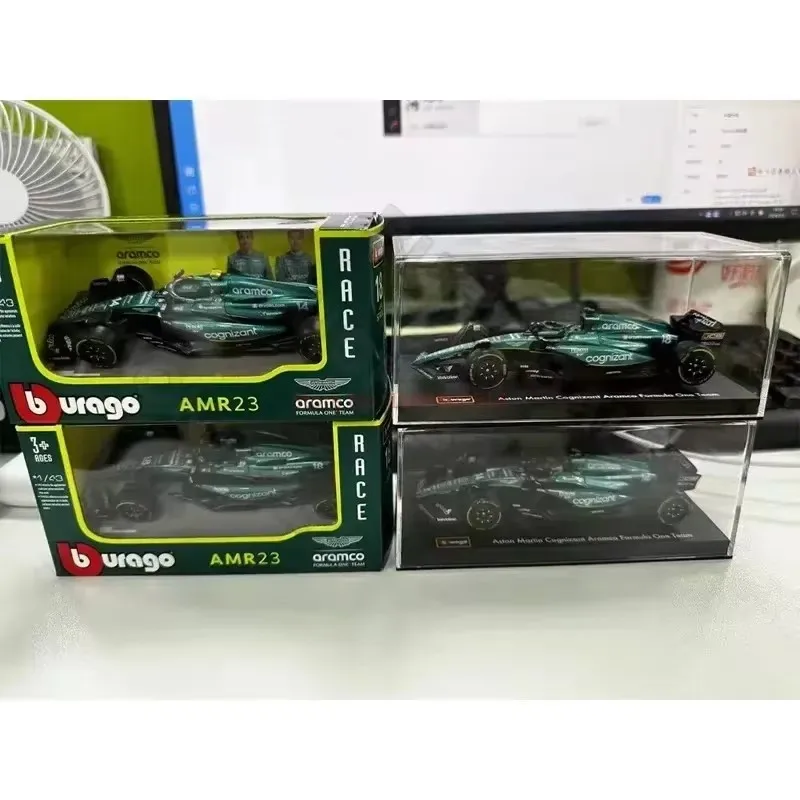 Bruago  1:43 Aston Martin Aramco Amr23 2023 Dust Cover F1 Team 14 Alonso 18 Stroll  Alloy Car Die Cast Model Collectibles Gift