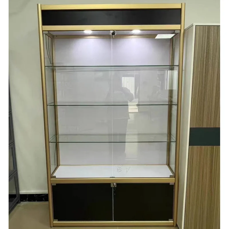 Custom. Beste Kwaliteit Product Winkelcentrum Glazen Vitrine Vitrines Met Led Licht