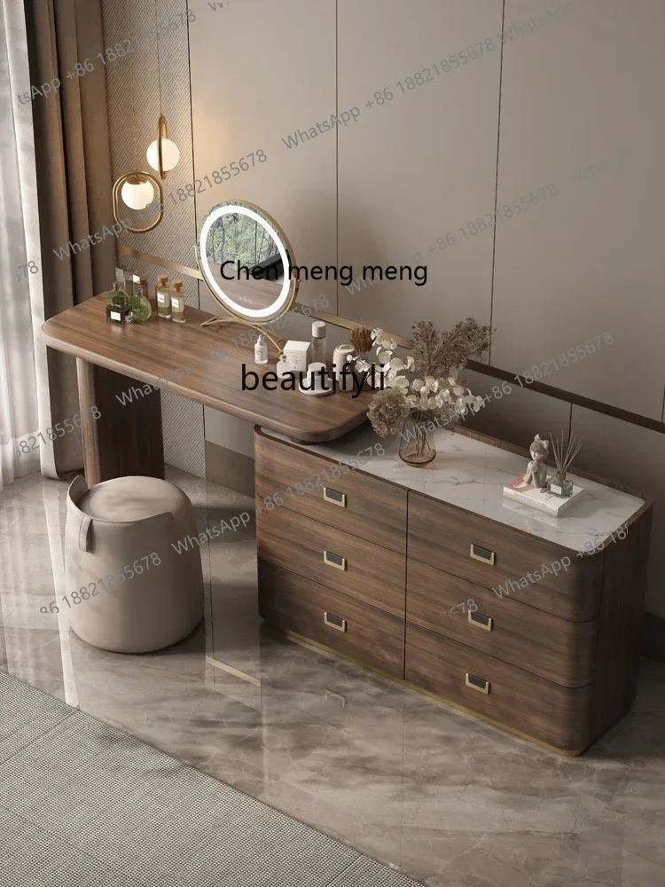 32Light luxury chest retractable dresser storage cabinet integrated makeup table designer makeup table