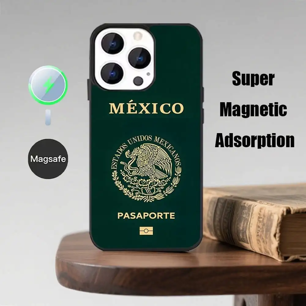 حافظة هاتف جواز السفر الأرجنتيني المغربي لهواتف iPhone 16,15,14,13,12,11,Pro,Max,Plus,Mini,Magsafe,حافظة شحن لاسلكية مغناطيسية