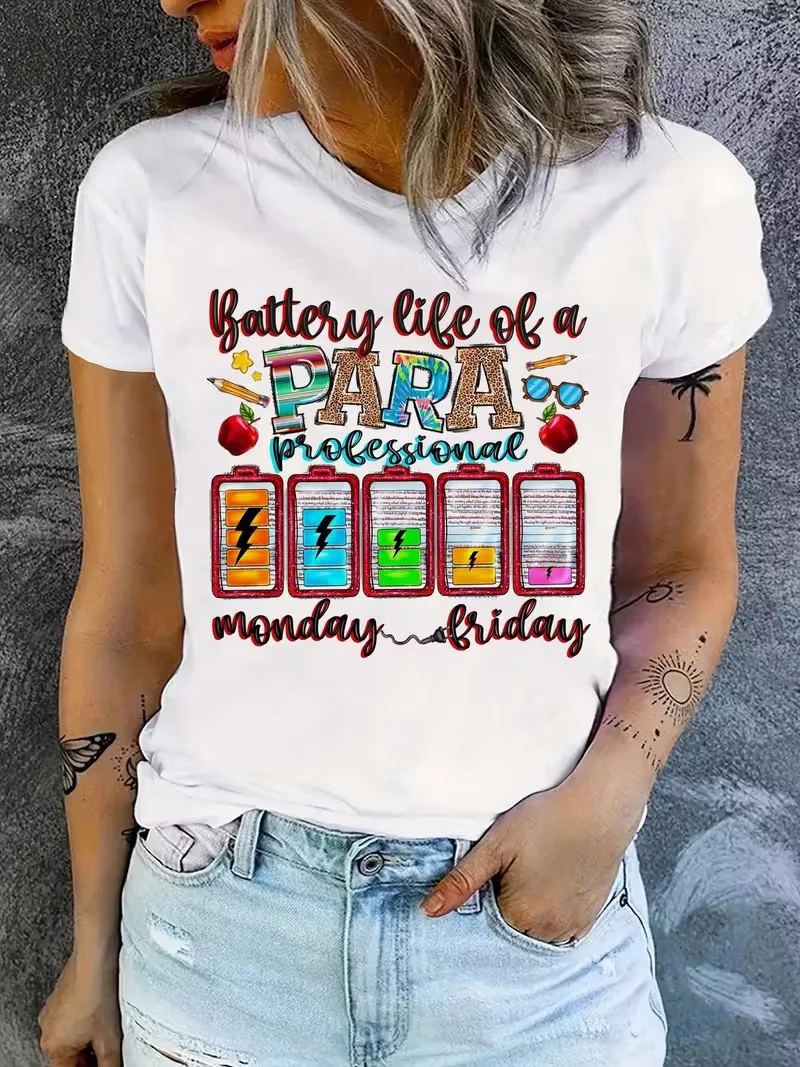 2025 نمط إلكتروني جديد مطبوع للجنسين موضة الشارع بأكمام قصيرة من القطن الخالص ورقبة مستديرة وأكمام قصيرة #1