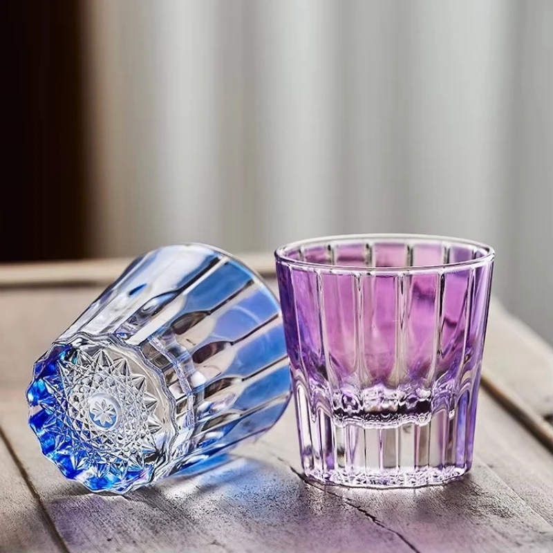 

6,9 унций, 200 мл, креативные вертикальные полоски, бокал для коктейля для виски, бытовой бокал для вина, посуда для напитков, стильная красочная хрустальная стеклянная чашка