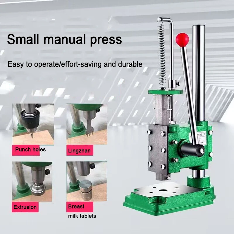 Hand Punch Press Industrial Manual Press Industrial Desktop Micro Round Square Head Punching Hand Mini