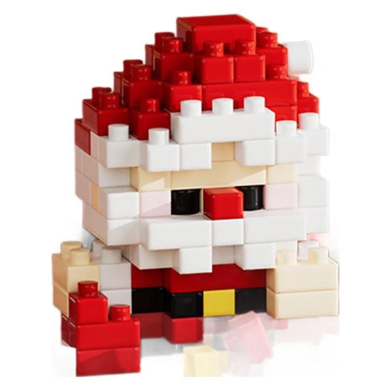 Papai noel micro partículas blocos de construção dos desenhos animados boneca montagem brinquedo diy mini bloco de construção presente natal