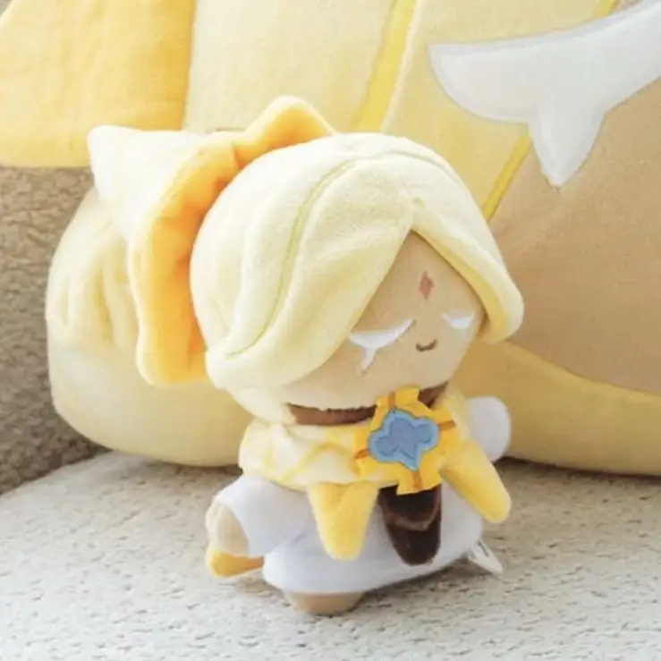 Stuffed10cm Plush Doll Cookie Run Kingdom Pure Vanilla Cookie Soft Skin friendly Plush Keychain Cute Collectible Peripheral Gift
