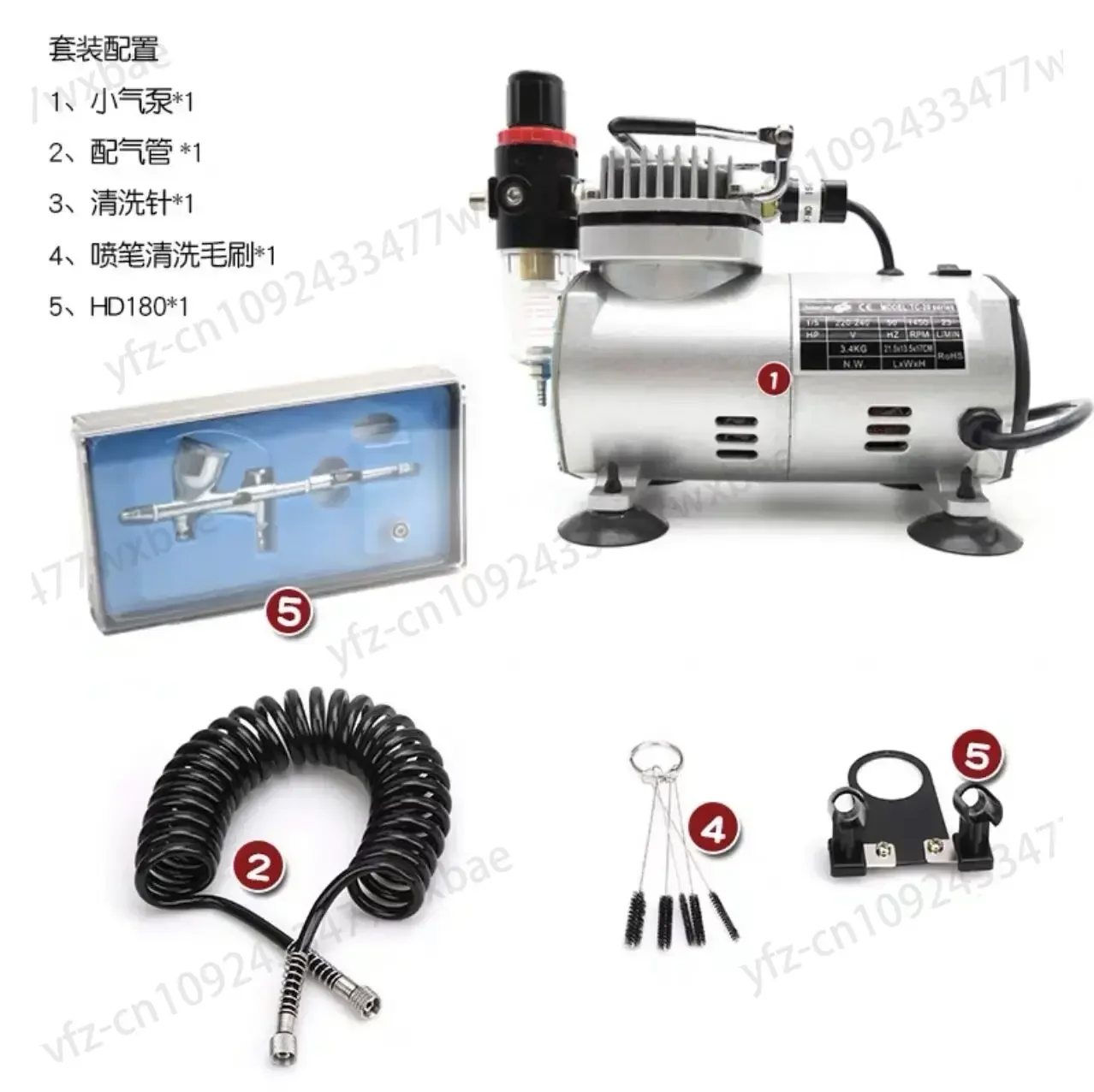 Airbrush Kit + Air Compressor sandblasting Tattoo Nail Art sandblaster