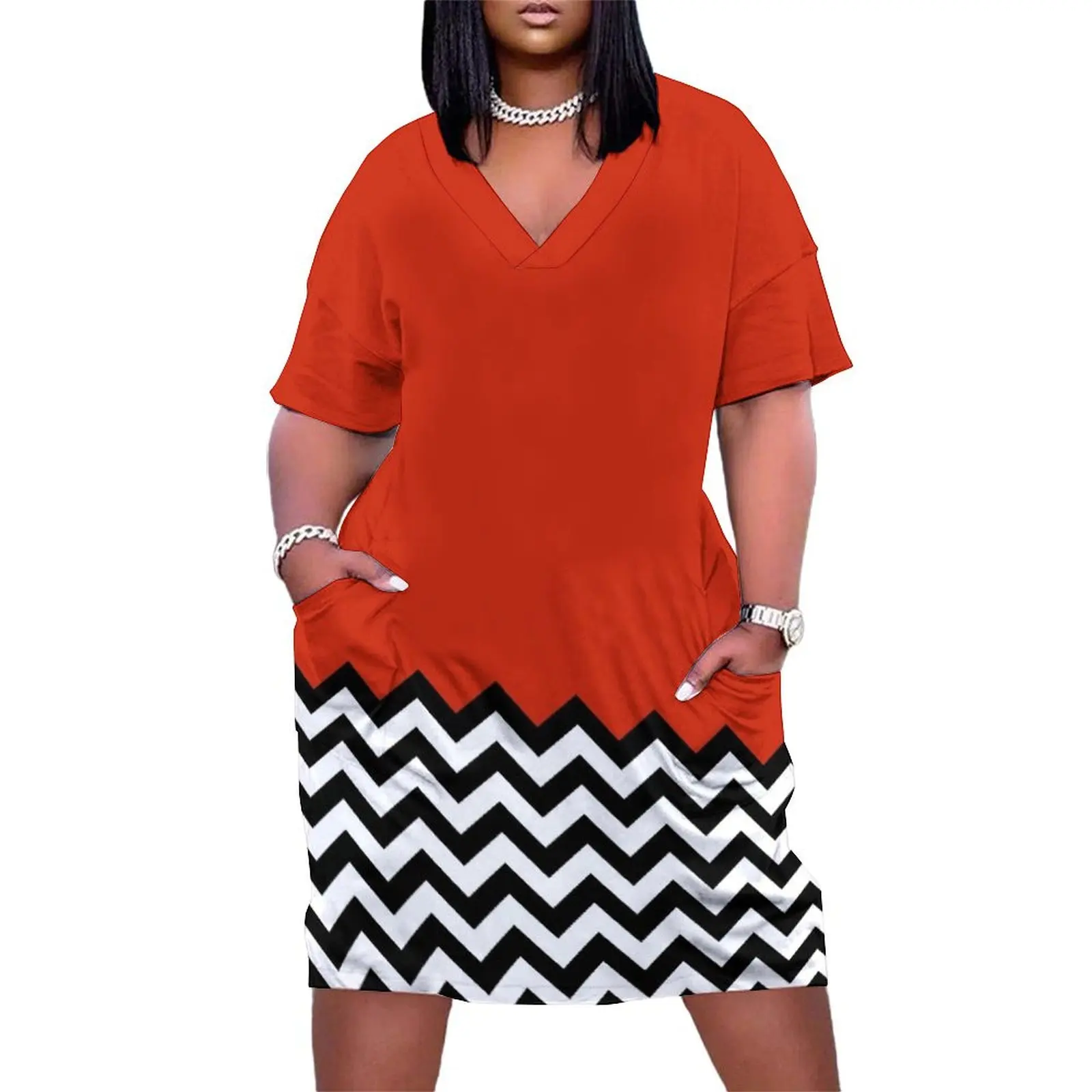 

Black Lodge (Twin Peaks) inspired graphic Loose Pocket Dress sexy short dresses daring luxury woman evening dress