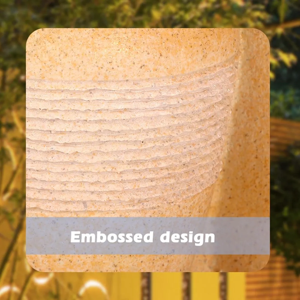 

4-Tier Outdoor Indoor Water Feature Fountain, 32 H Indoor Cascading Waterfall with 3 LED Lights, Floor Standing Garden Fountain