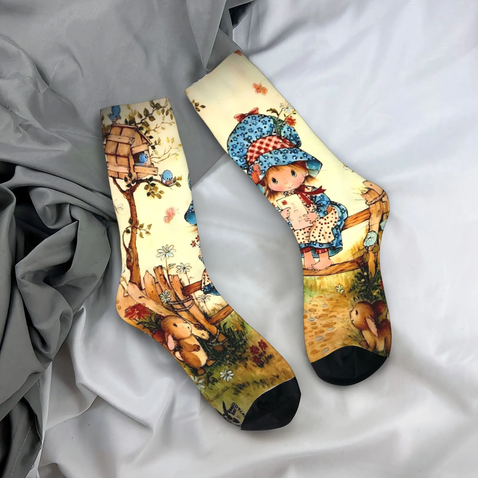 Sarah Kay With Cat Knitted Socks  Anti Bacterial Stockings Men Comfortable Cycling Socks Autumn Casual Design Socks