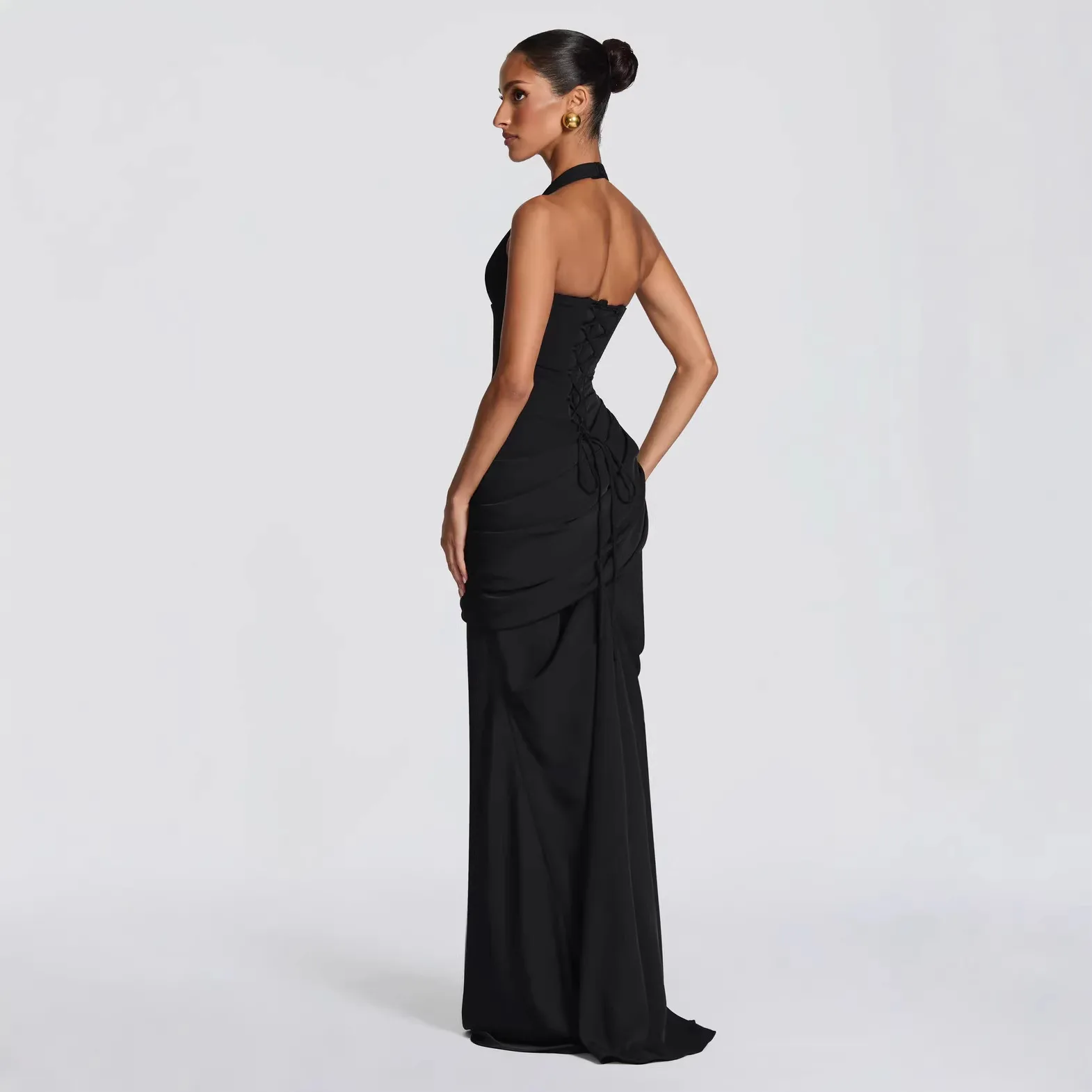 Women Fashion Elegant Sexy Backless Waist Wrap Maxi Dress Dresses Spring Summer Matching Set