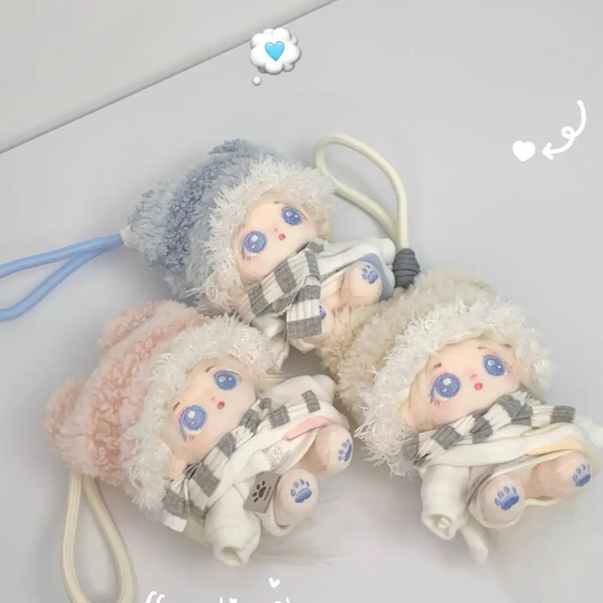 Niedliches Kawaii-Puppenkleidungsset aus Baumwolle, geeignet für 10 cm/20 cm große Baumwoll-Plüschtier-Ersatzkleidungsset