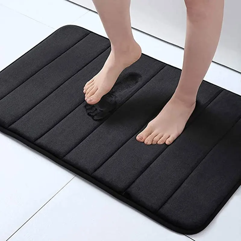 High Quality Soft Memory Sponge Stripe Bathroom Non Slip, Water Absorbent, Machine Washable Floor Bath Mat 40 X 60CM 50 X 80CM