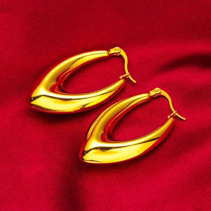 

Серьги с бриллиантами из 24-каратного золота, полностью золото AU99, ослепительный свет, повседневная одежда, современная элегантность