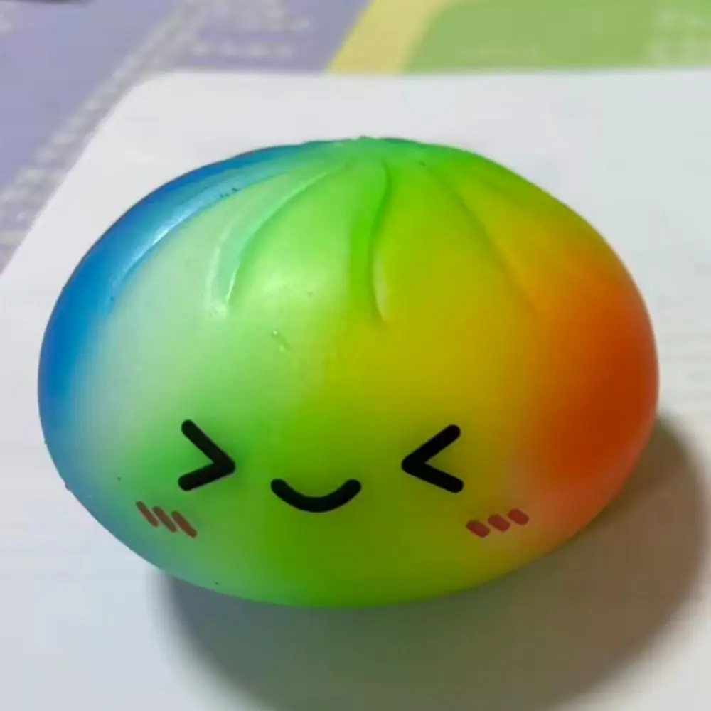 Rainbow Color Dumpling Squishy Slow Rebound Cute Soft Squishy Dumpling Slow Rising Pinch Sensory Fidget Ball Children Gifts