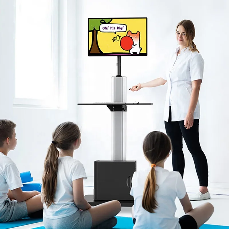 High-quality Manual ABS Plastic +Aluminum Alloy Modern Style Hospital Trolley Medical Mobile Workstation for Hospital
