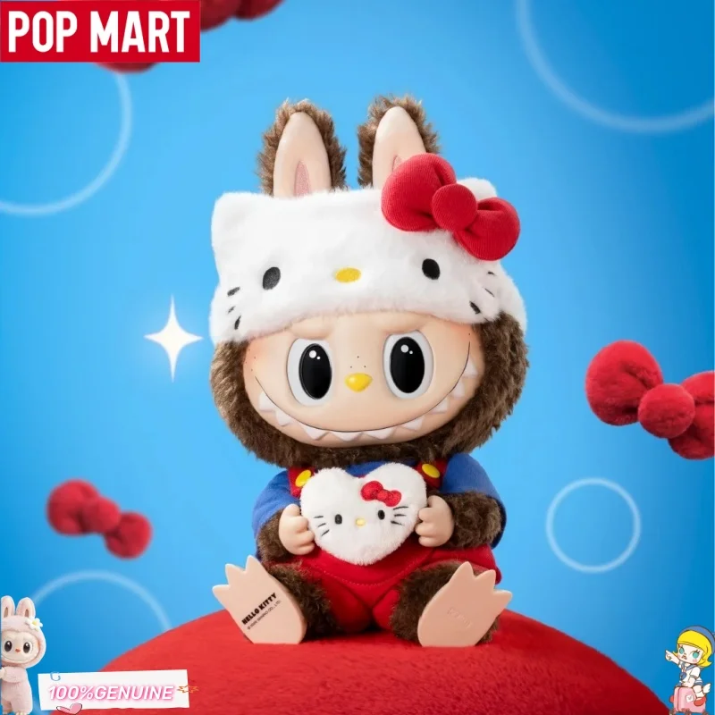 

POPMART The Monsters Hello Kitty Labubu Vinyl Plush Doll Collectible Cute Cartoon Stuffed Figure Gift For Kids And Anime Fans