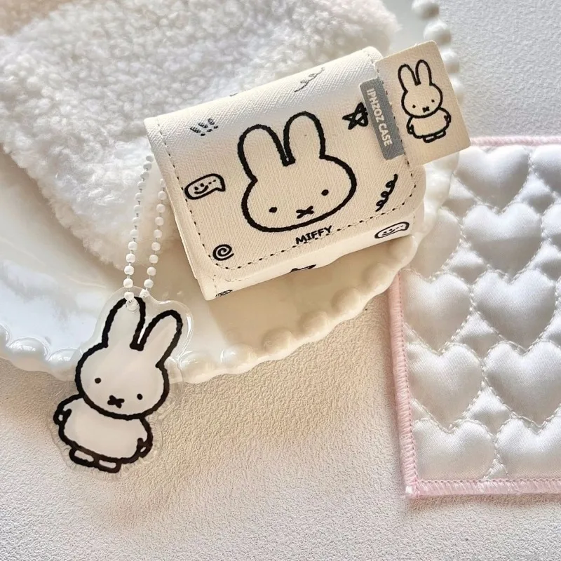 

New Kawaii Miffy Leather Material Earphone Cover Suitable for Apple Earphones with High Aesthetic Value Portable and Anti Drop