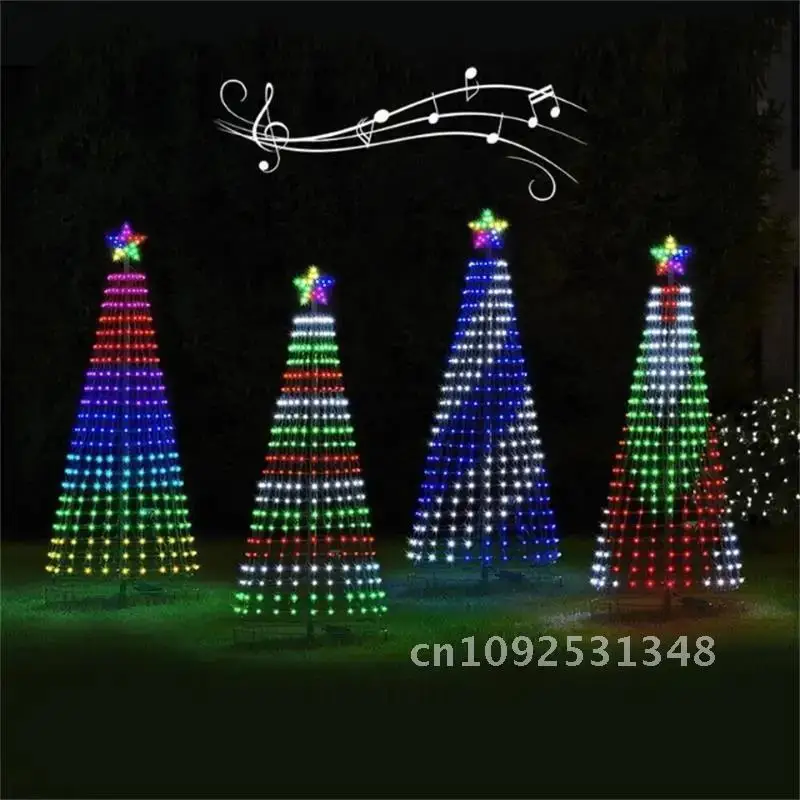 Animated Lightshow Cone Christmas Tree Led Yard Light Led String Lights Waterproof IP44 Home Xmas Outdoor Decoration US Plug