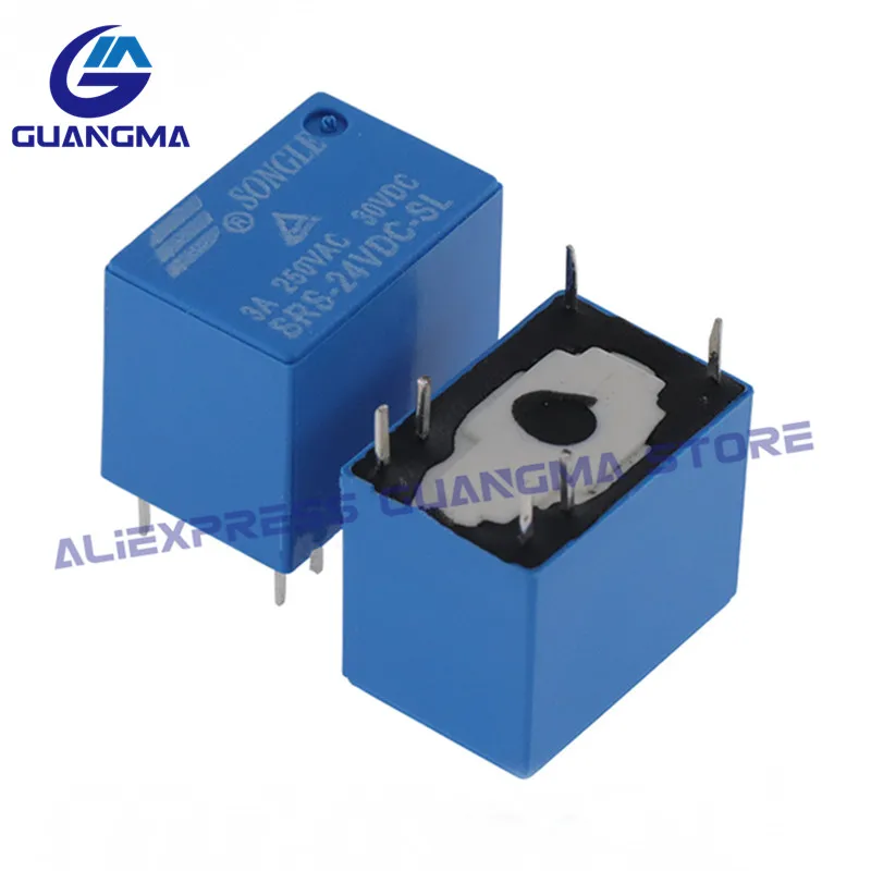 Imagem -02 - Relé Poder Original Srs05vdc-sl Srs12vdc-sl Srs24vdc-sl 05vdc-sh Srs Srs sh 12vdc Dc5v 12v 24v 6pin 3a 250v 100 Pcs 100 Novo