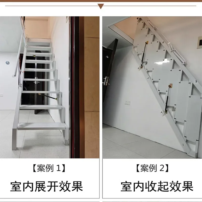 Folding stairs against the wall Household attic Side wall step ladder loft Duplex small apartment escalator