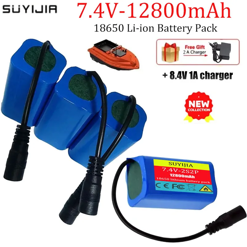 

Lipo Battery for T188 T888 2011-5 Remote Control Fish Finder Fishing Bait Boat Spare Parts RC Toys Accessories 2S 7.4V 12800mah.