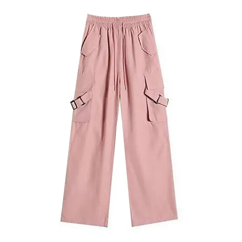 

Wide-leg Cargo Pants Multi Pockets Sport Pants High Waisted Women's Cargo Pants with Elastic Drawstring Wide Leg for Casual